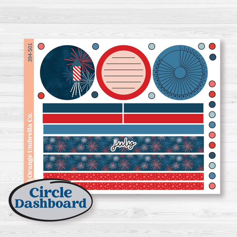 Independence Day | 4th Of July Kit | A5 Plum Monthly & Dashboard Planner Kit Stickers | Freedom | KIT-394-S