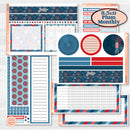 Independence Day | 4th Of July Kit | 8.5x11 Plum Monthly & Dashboard Planner Kit Stickers | Freedom | KIT-394-U