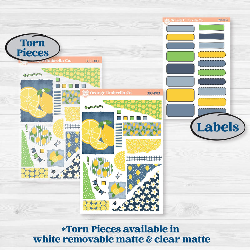 Summer Lemon Kit | Journaling Kit Planner Stickers | Lemon Me Know | KIT-393-D