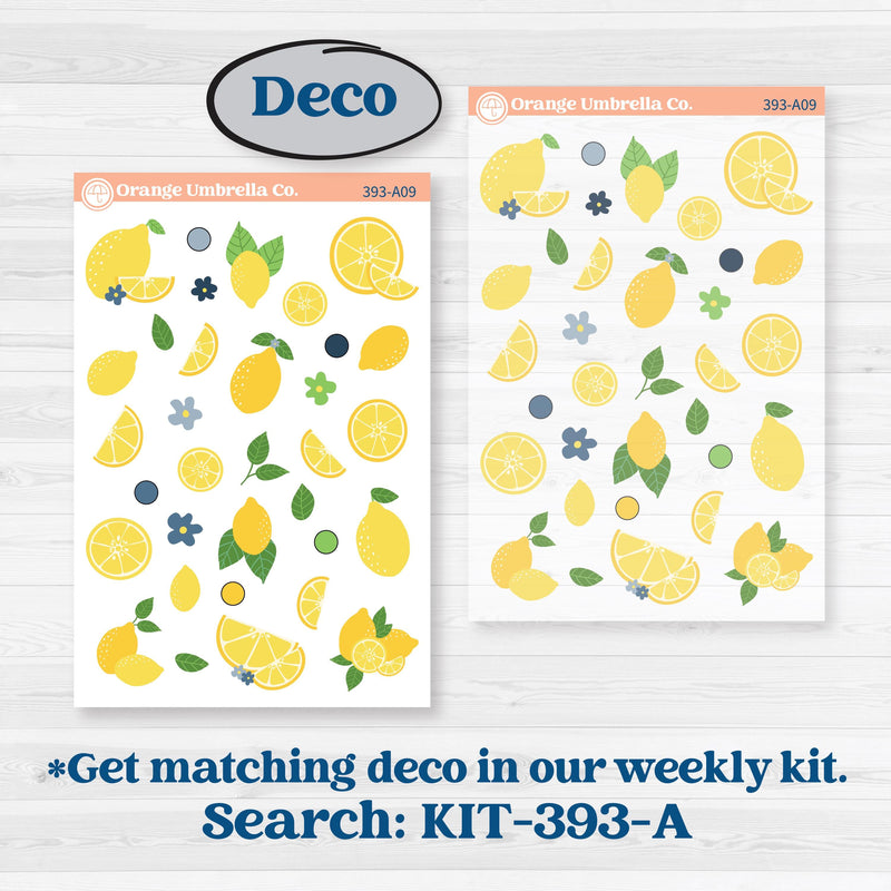 Summer Lemon Kit | Freestyle Kit Any Planner Kit Stickers | Lemon Me Know | KIT-393-K