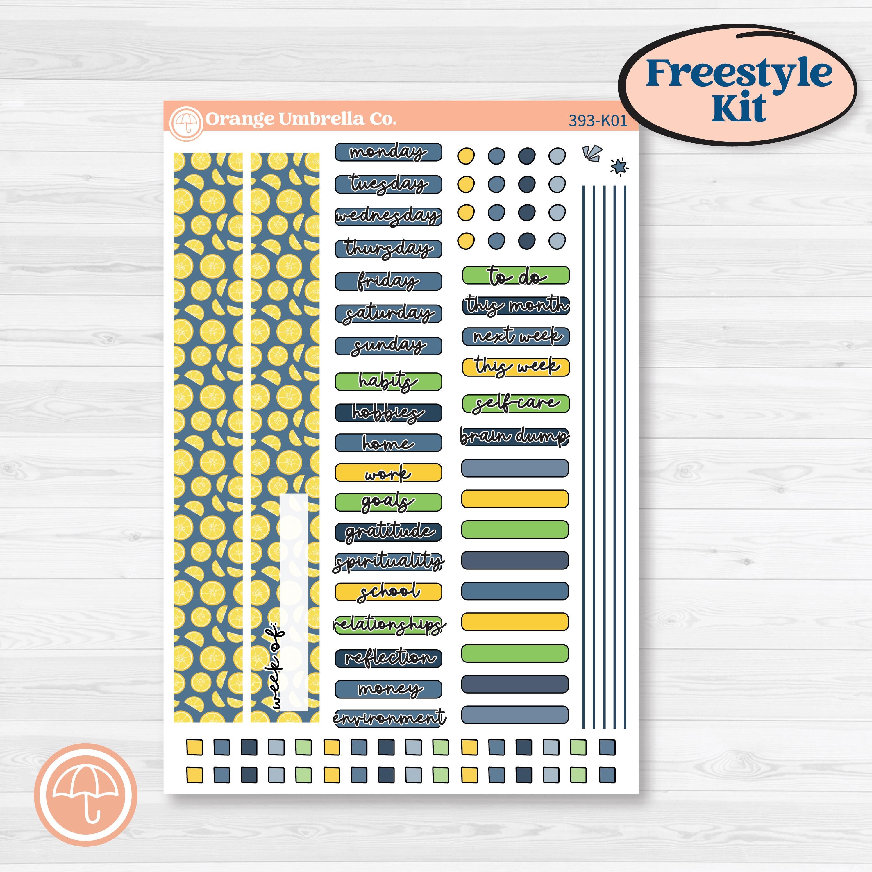 Summer Lemon Kit | Freestyle Kit Any Planner Kit Stickers | Lemon Me Know | KIT-393-K