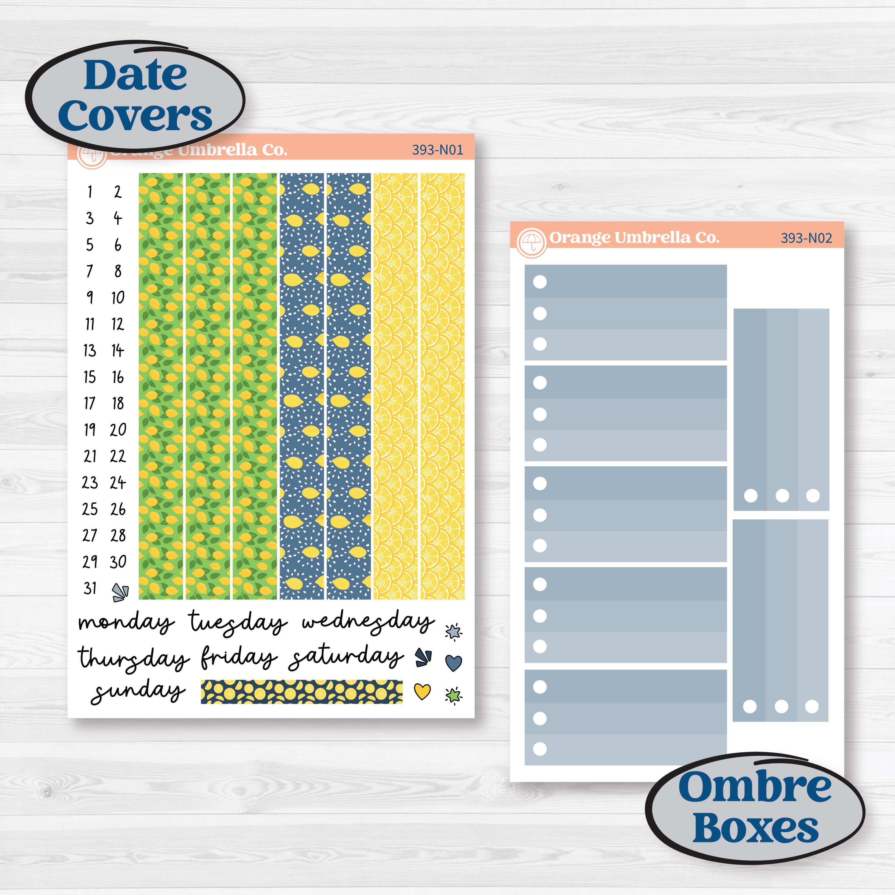 Summer Lemon Kit | A5 Plum Daily Planner Kit Stickers | Lemon Me Know | KIT-393-N