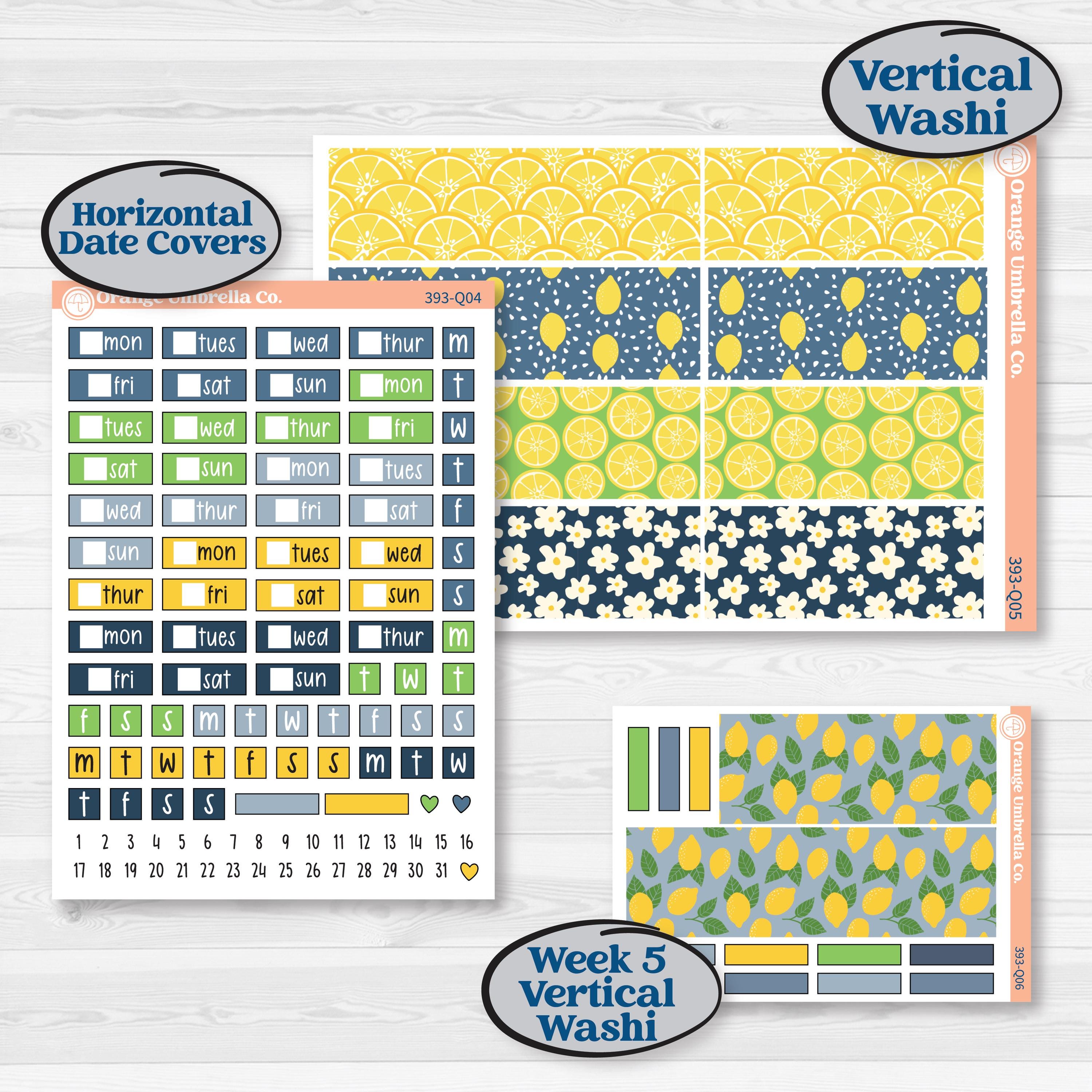 Summer Lemon Kit | Laurel Denise Standard Vertical & Horizontal Planner Kit Stickers | Lemon Me Know | KIT-393-Q