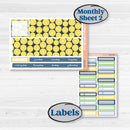 Summer Lemon Kit | Hobonichi Cousin Monthly Planner Kit Stickers | Lemon Me Know | KIT-393-Y