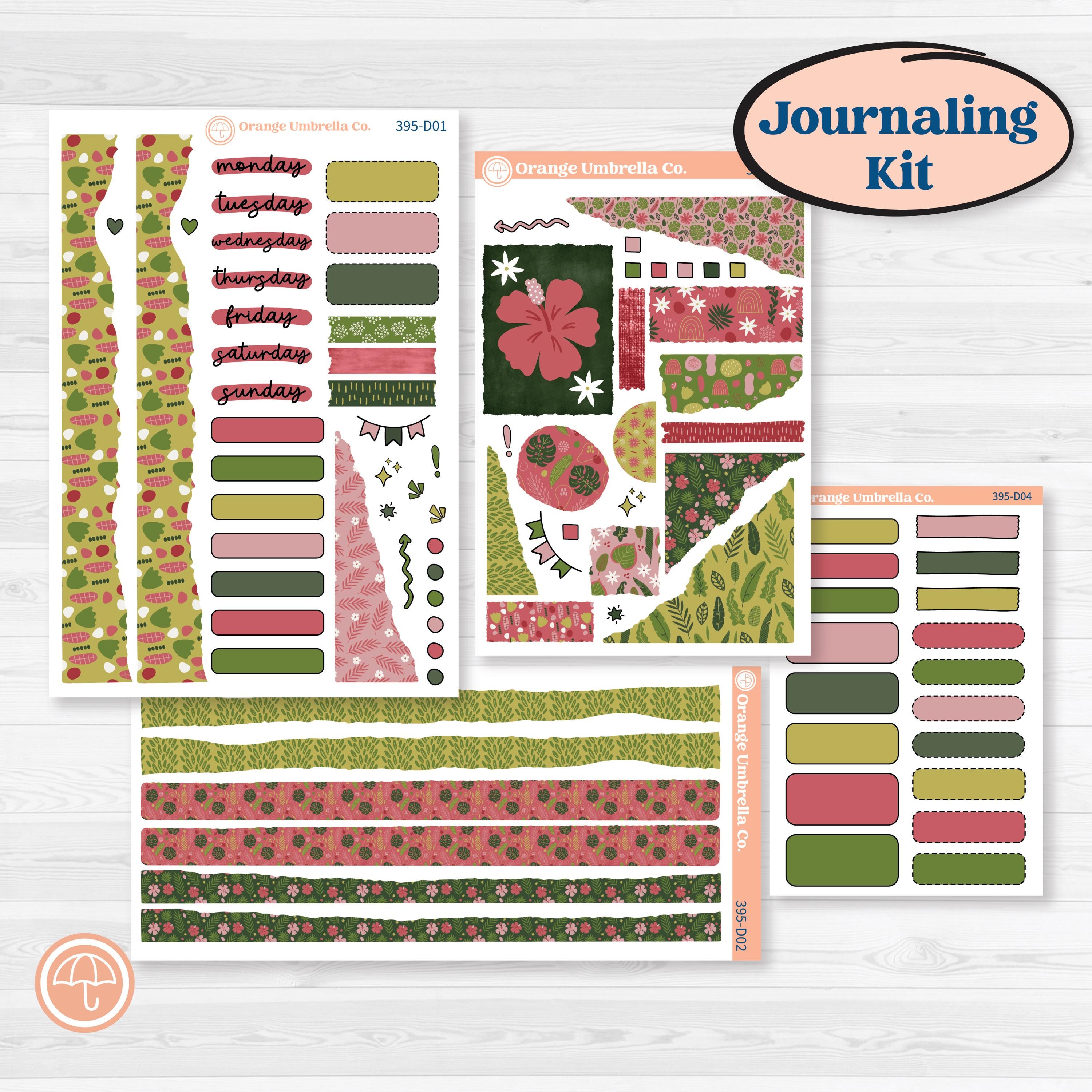 Tropical Summer Kit | Journaling Kit Planner Stickers | Borneo | KIT-395-D