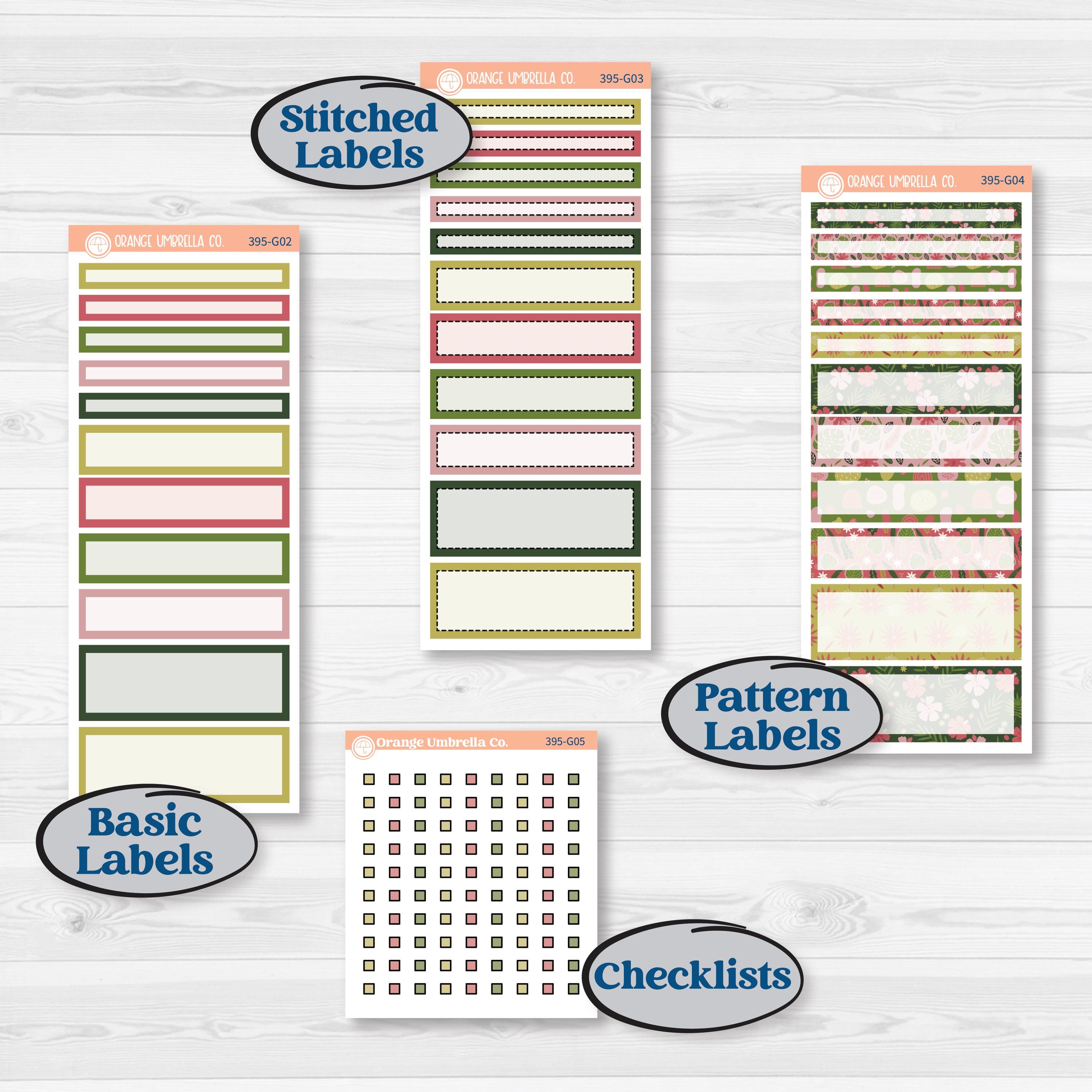 Tropical Summer Kit | A5 Compact Vertical Planner Kit Stickers for Erin Condren | Borneo | KIT-395-G