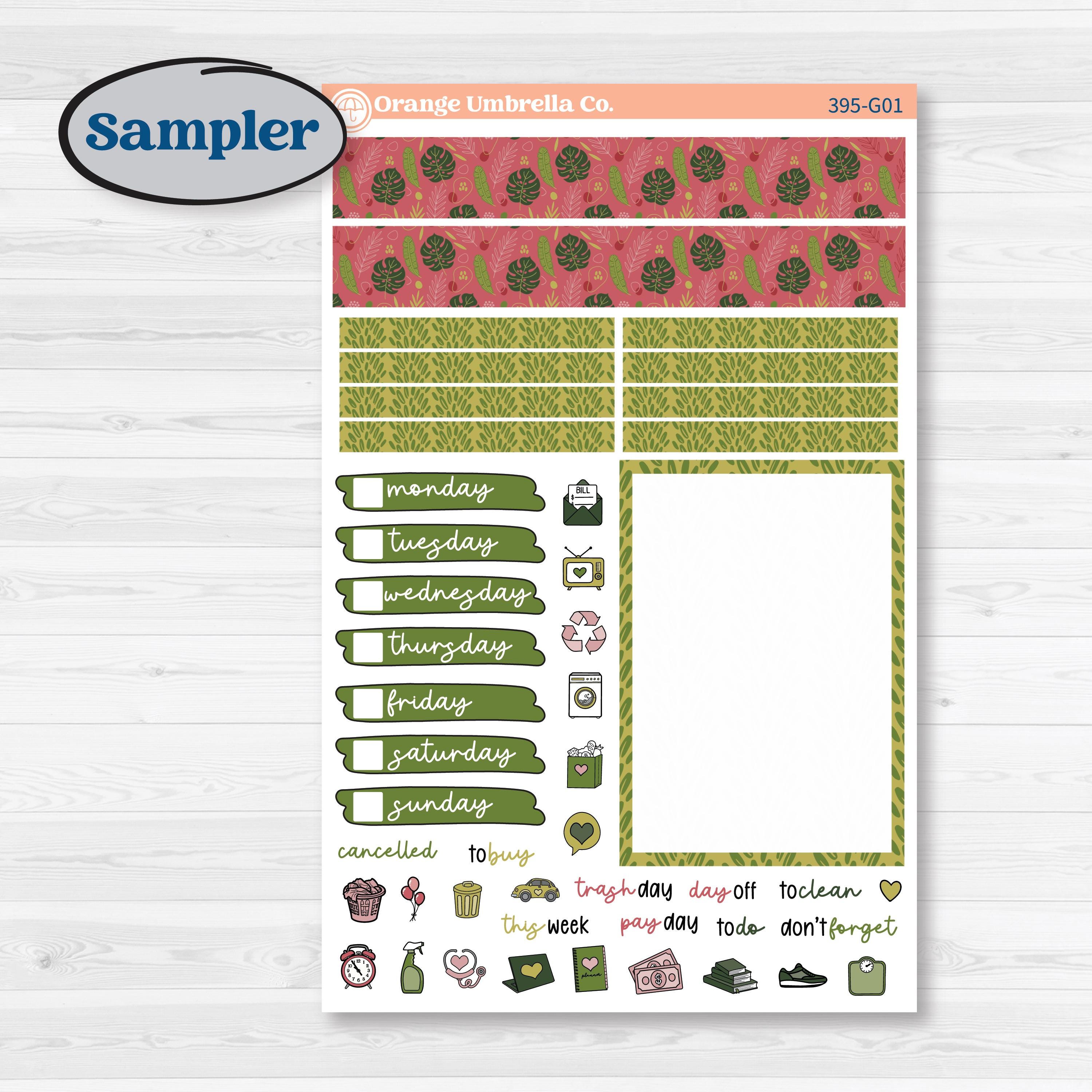 Tropical Summer Kit | A5 Compact Vertical Planner Kit Stickers for Erin Condren | Borneo | KIT-395-G