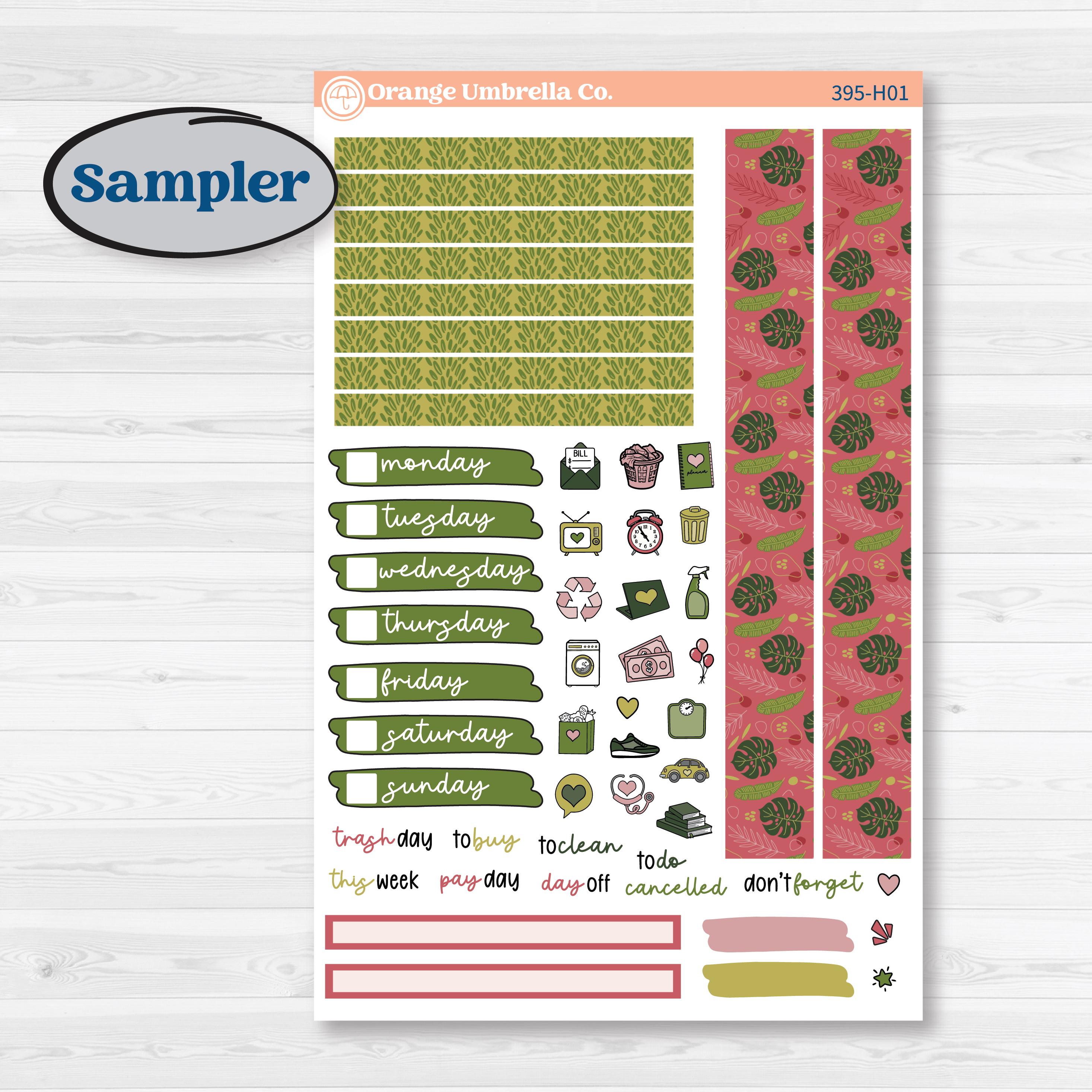 Tropical Summer Kit | 7x9 Compact Vertical Planner Kit Stickers | Borneo | KIT-395-H