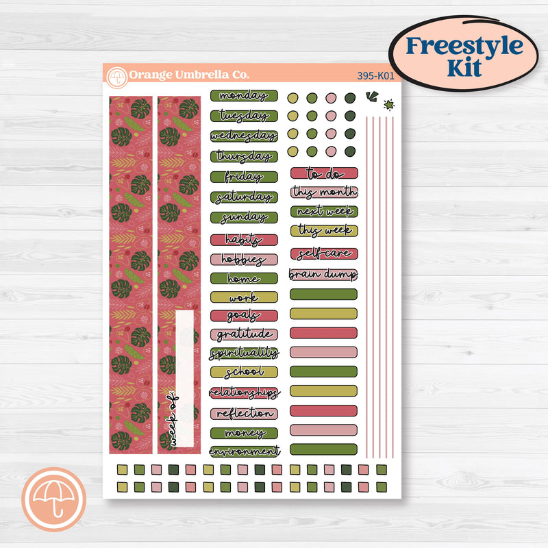 Tropical Summer Kit | Freestyle Kit Any Planner Kit Stickers | Borneo | KIT-395-K