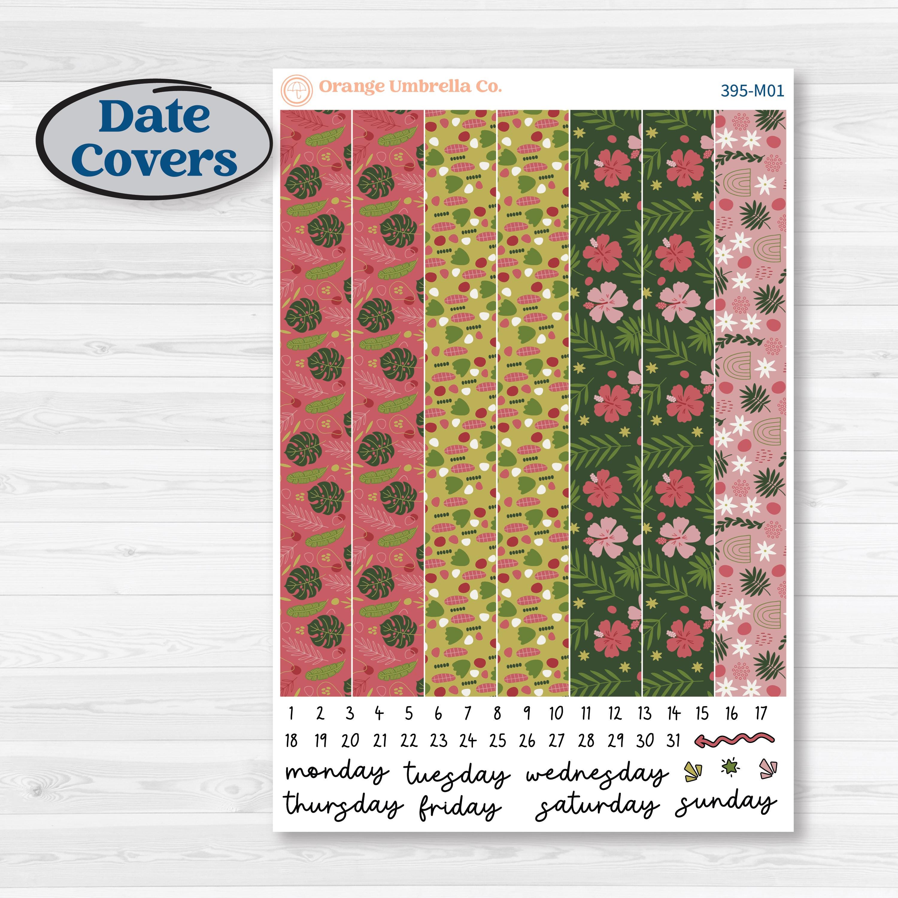 Tropical Summer Kit | 7x9 Erin Condren Daily Duo Planner Kit Stickers | Borneo | KIT-395-M