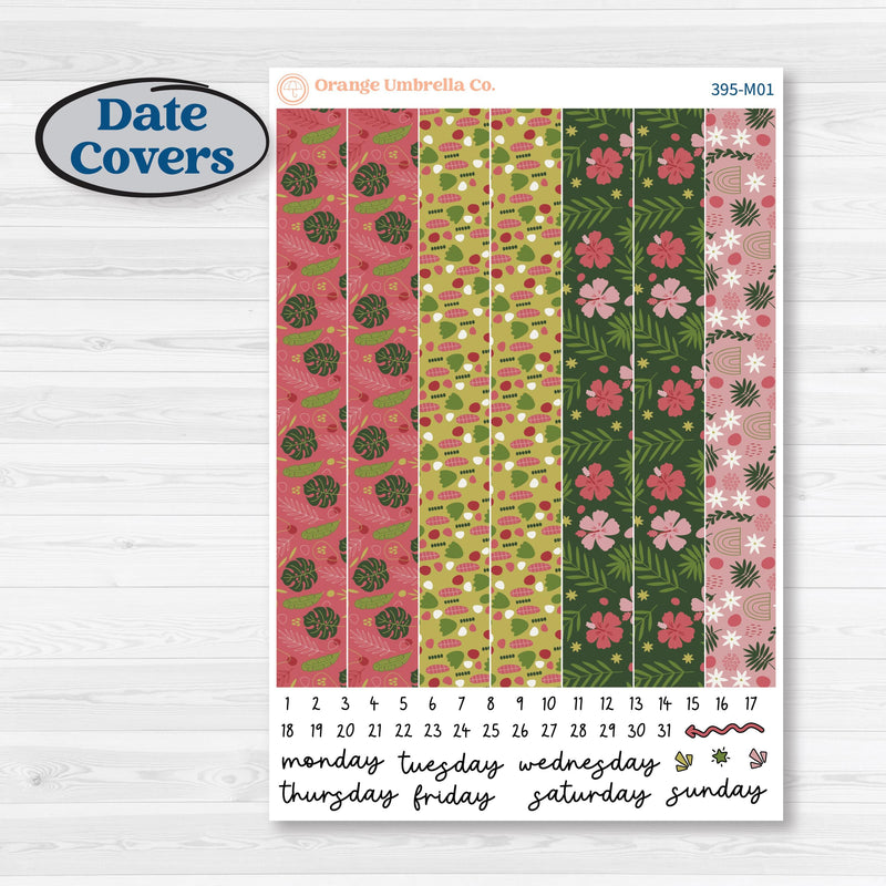 Tropical Summer Kit | 7x9 Erin Condren Daily Duo Planner Kit Stickers | Borneo | KIT-395-M