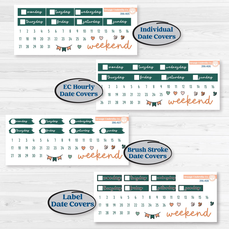 Floral Tropical Summer Kit | Weekly Sticker Kit for Vertical Planners like Erin Condren | Hawaii | KIT-396-A
