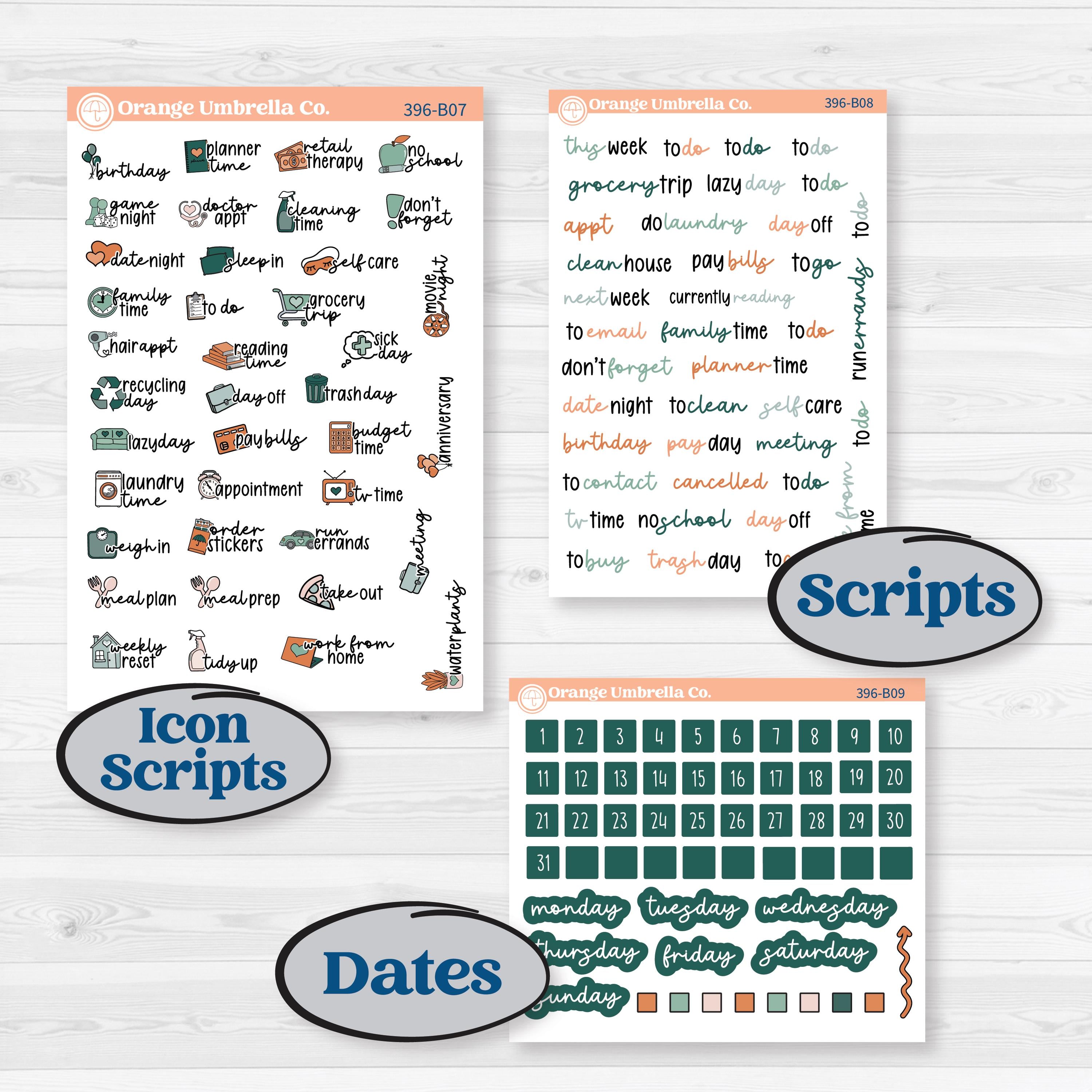 Floral Tropical Summer Kit | Weekly Add-On Planner Kit Stickers | Hawaii | KIT-396-B