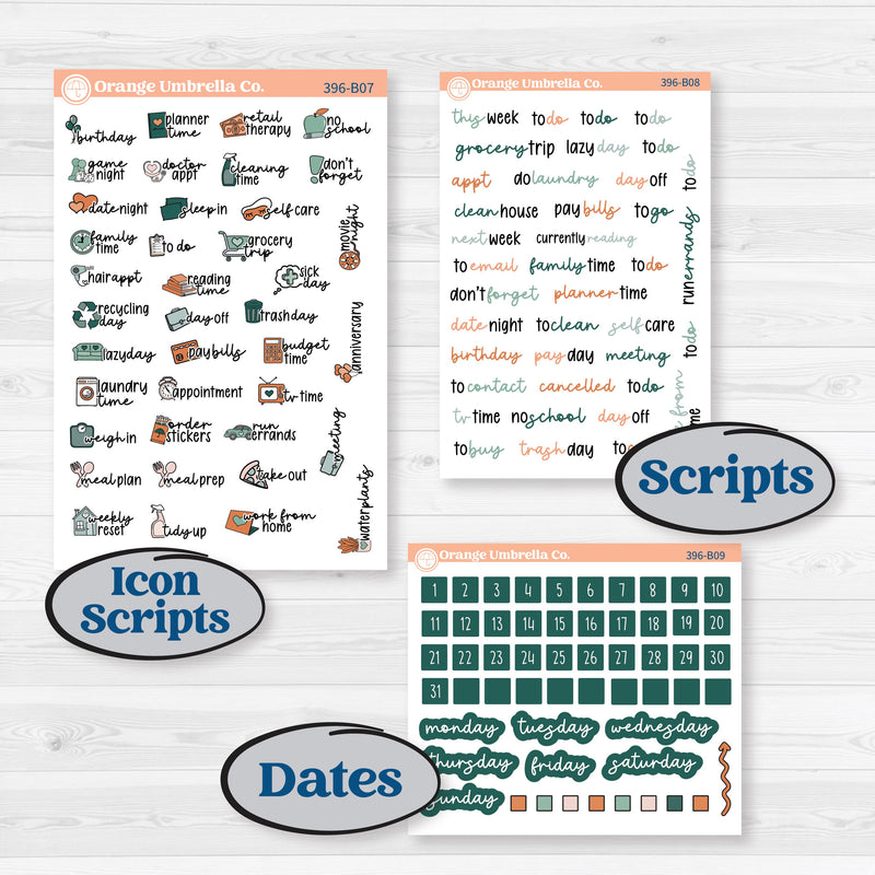 Floral Tropical Summer Kit | Weekly Add-On Planner Kit Stickers | Hawaii | KIT-396-B