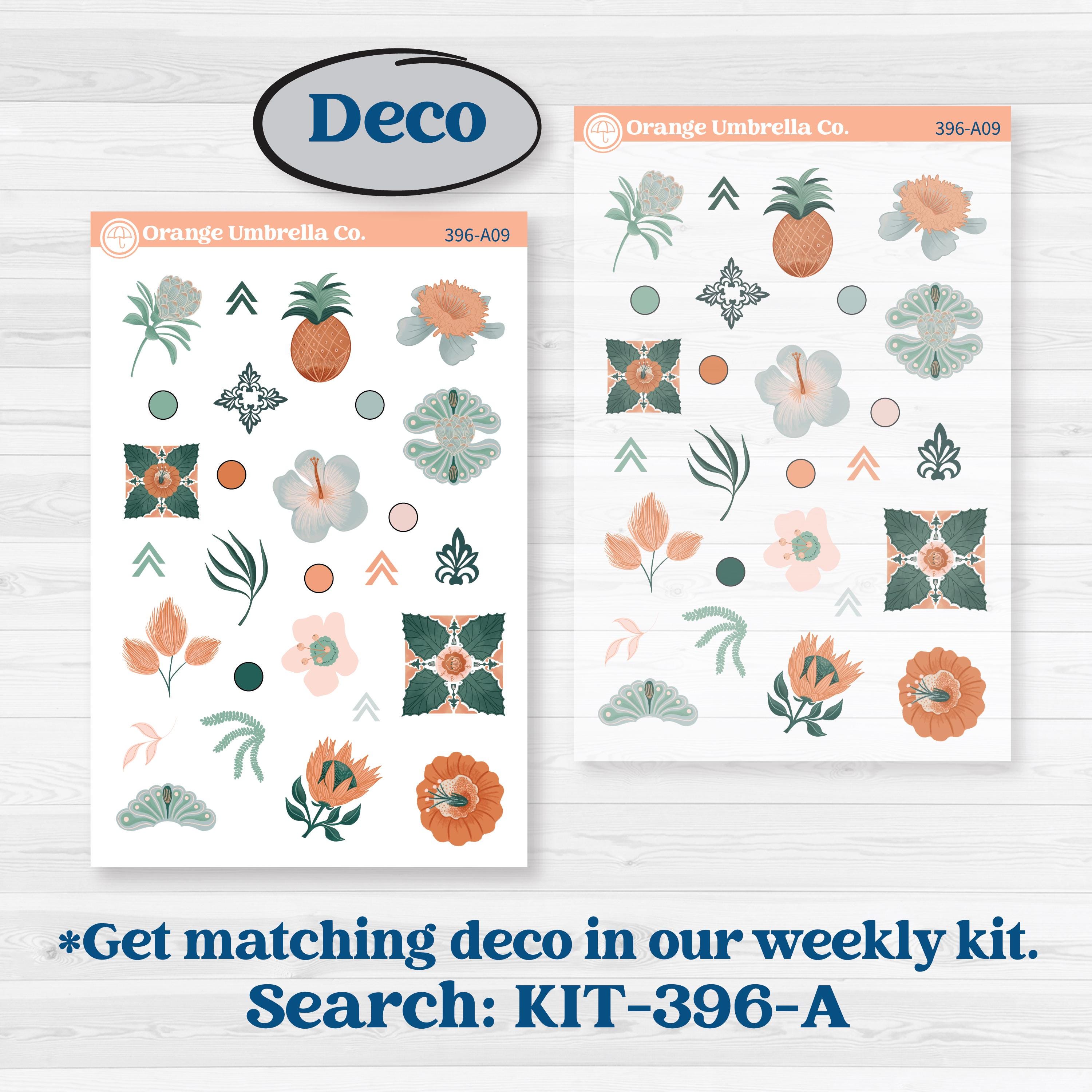 Floral Tropical Summer Kit | Freestyle Kit Any Planner Kit Stickers | Hawaii | KIT-396-K