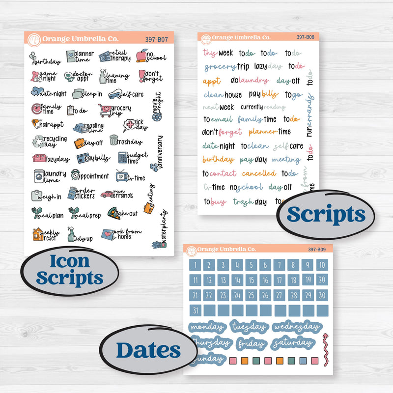 Cow Farm Kit | Weekly Add-On Planner Kit Stickers | Legen-dairy | KIT-397-B