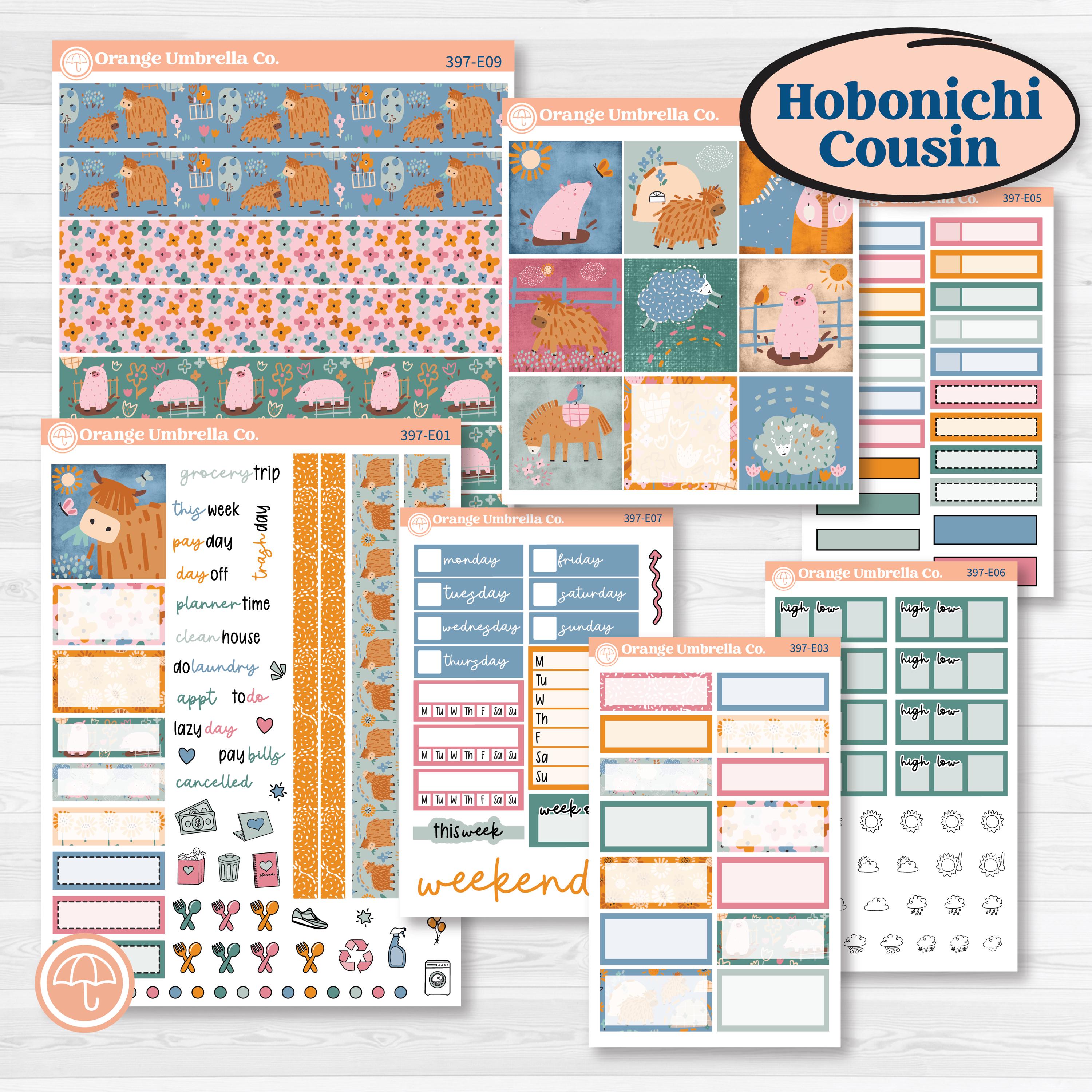 Cow Farm Kit | Hobonichi Cousin Weekly & Daily Planner Kit Stickers | Legen-dairy | KIT-Cow Farm Kit-E