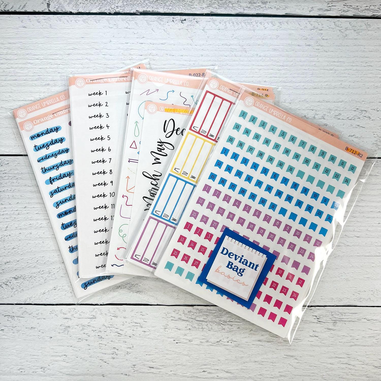 Basics Mis-Fit Grab Bag, Deviant Planner Stickers [Orders of more than 1 pack may receive duplicates]