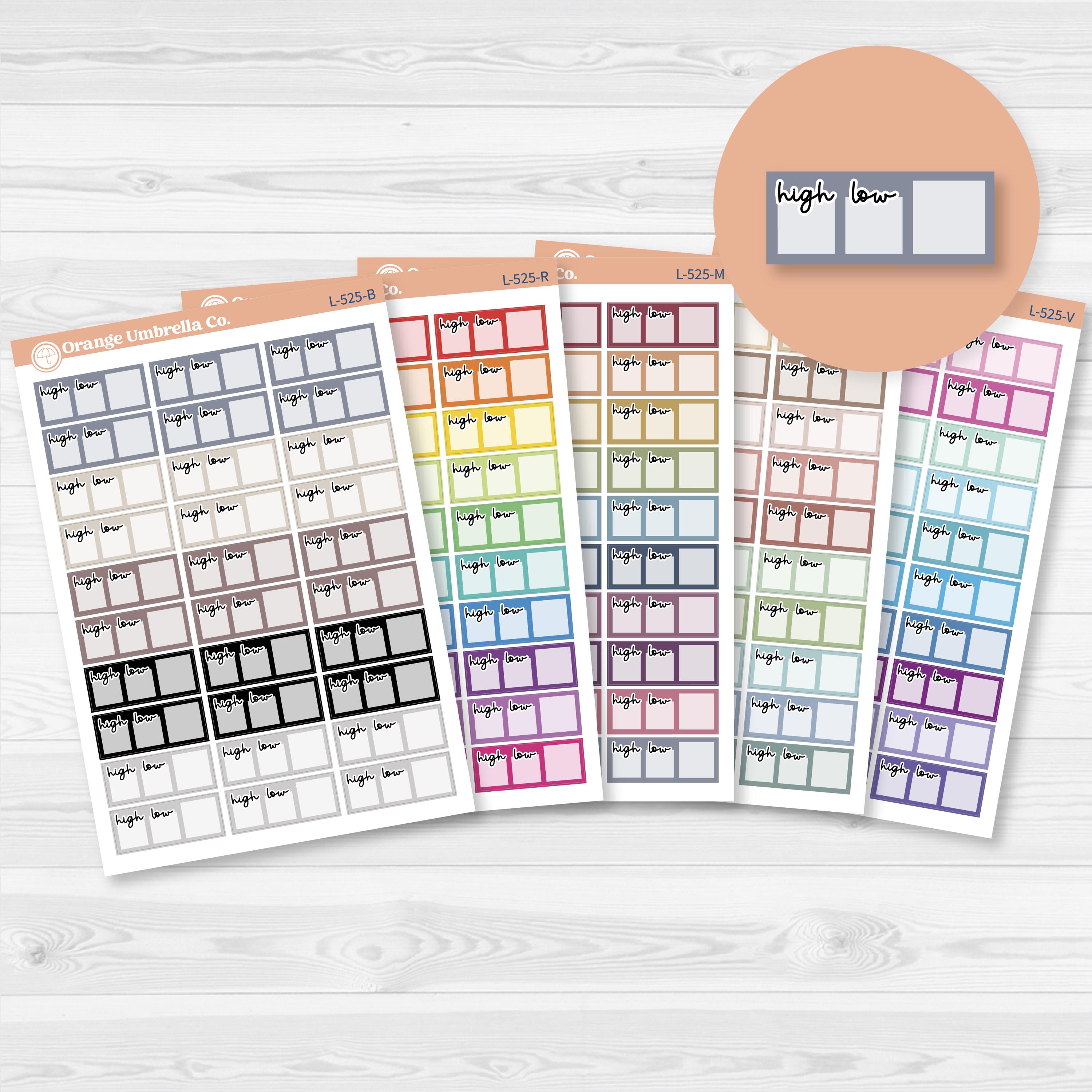 2025 Kit Weather Trackers for Hobonichi Cousin Planner Stickers | F17 | L-525