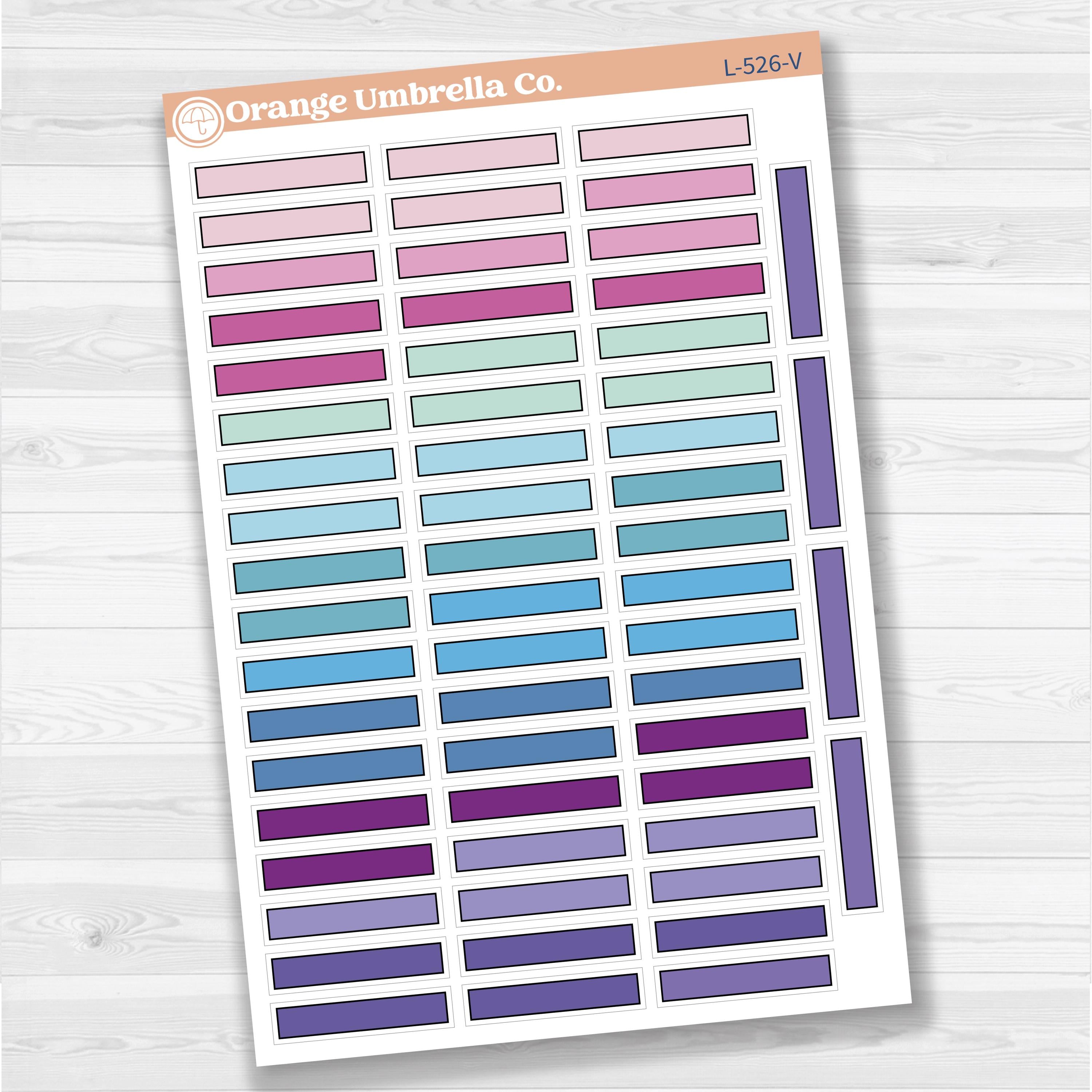 Solid Skinny Labels Planner Stickers | L-526