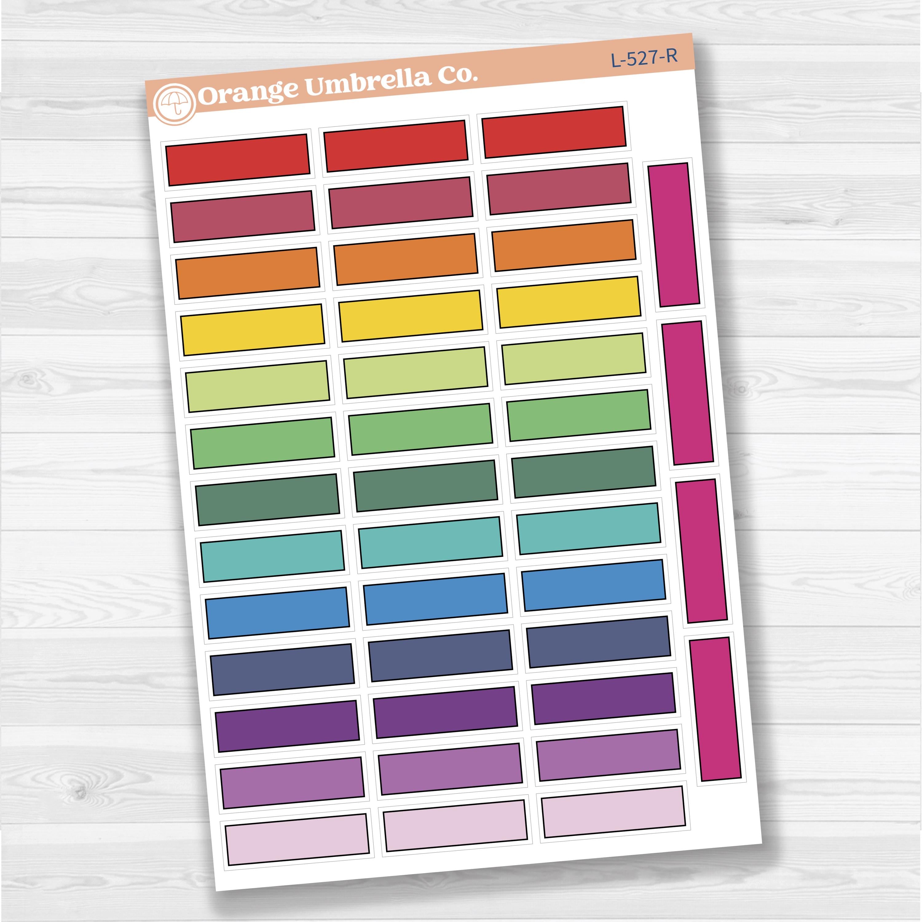 Solid Quarter Box Labels Planner Stickers | L-527