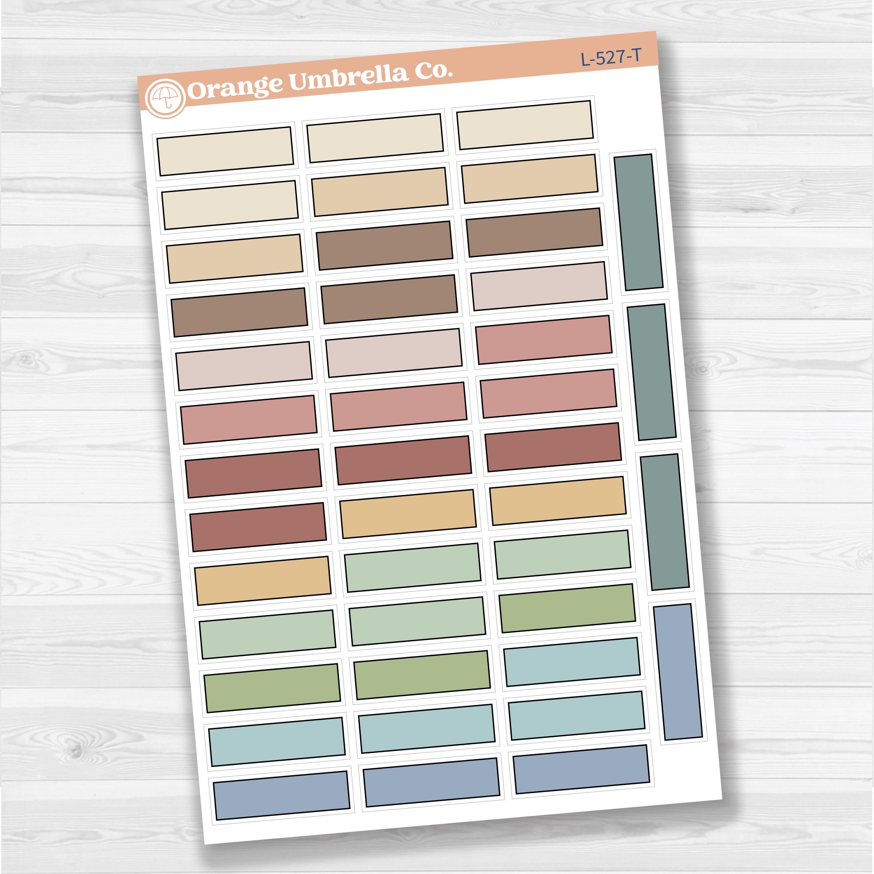 Solid Quarter Box Labels Planner Stickers | L-527