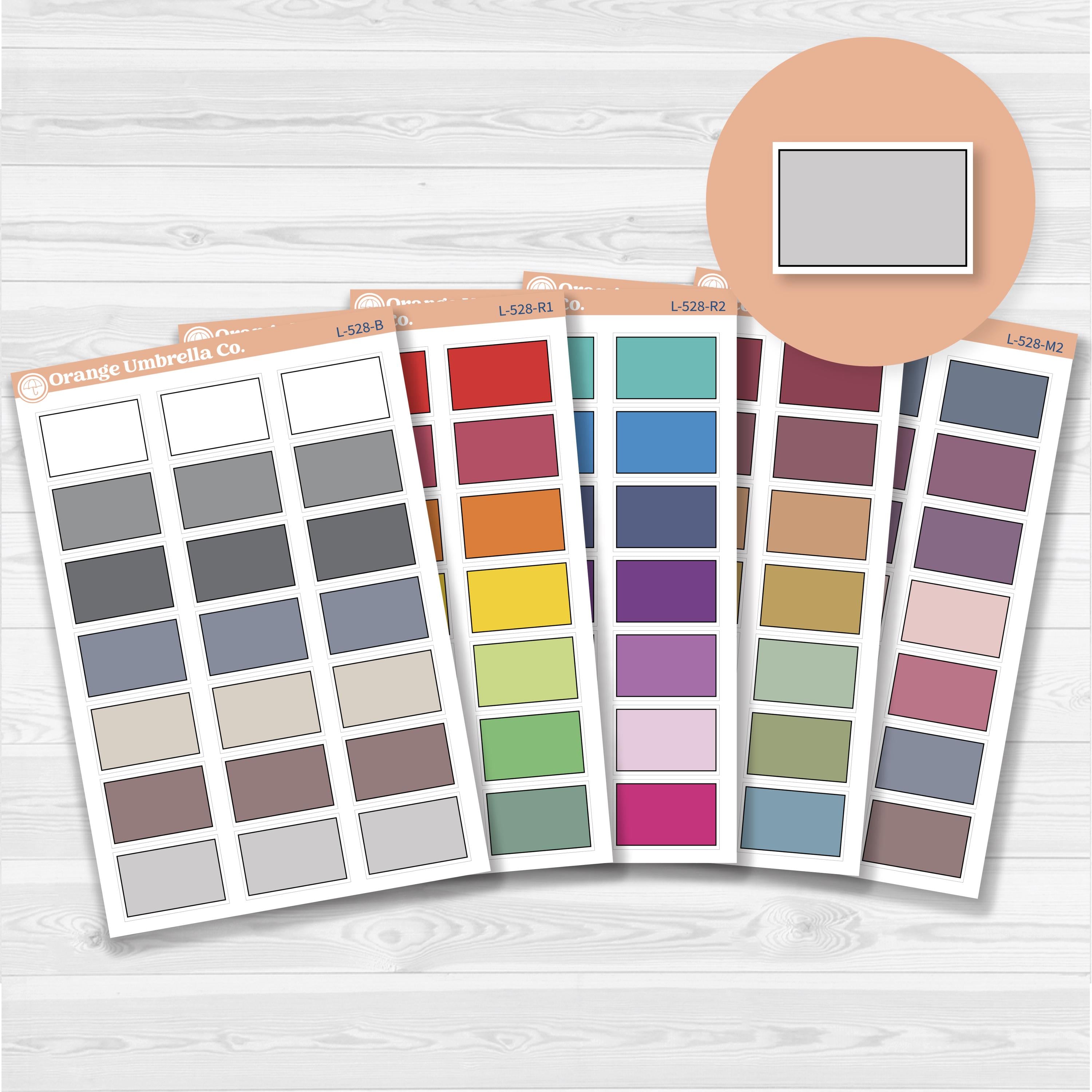 Solid Half Box Labels Planner Stickers | Half Box Appointment Stickers
