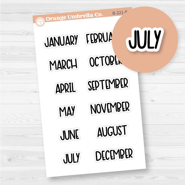 Mini Months Planner Stickers | F8 | B-221-B