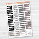 Washi Tape Days of the week Day Of the Week Planner Stickers | Clear Matte| F17 | B-222-CM