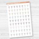 Micro Cross Church Icons Planner Stickers | Church Calendar Labels | I-152