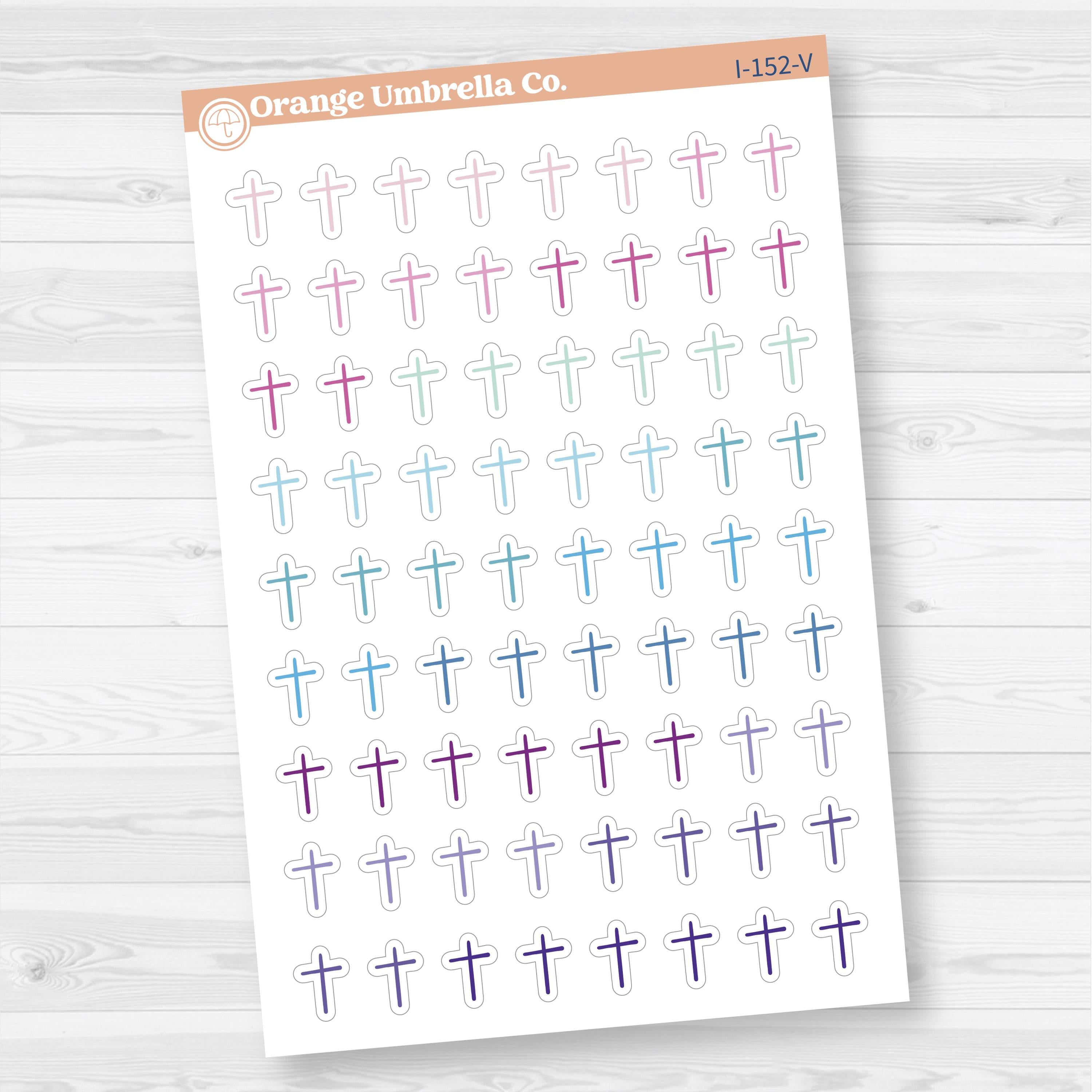 Micro Cross Church Icons Planner Stickers | Church Calendar Labels | I-152