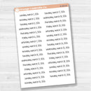Dates of the Month - Jan-Jun 2026 Planner Stickers | F17 Print | B-481-486-B