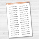 Dates of the Month - Jan-Jun 2026 Planner Stickers | F17 Print | B-481-486-B