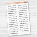 Dates of the Month - Jan-Jun 2026 Planner Stickers | F17 Print | Clear Matte | B-481-486-BCM