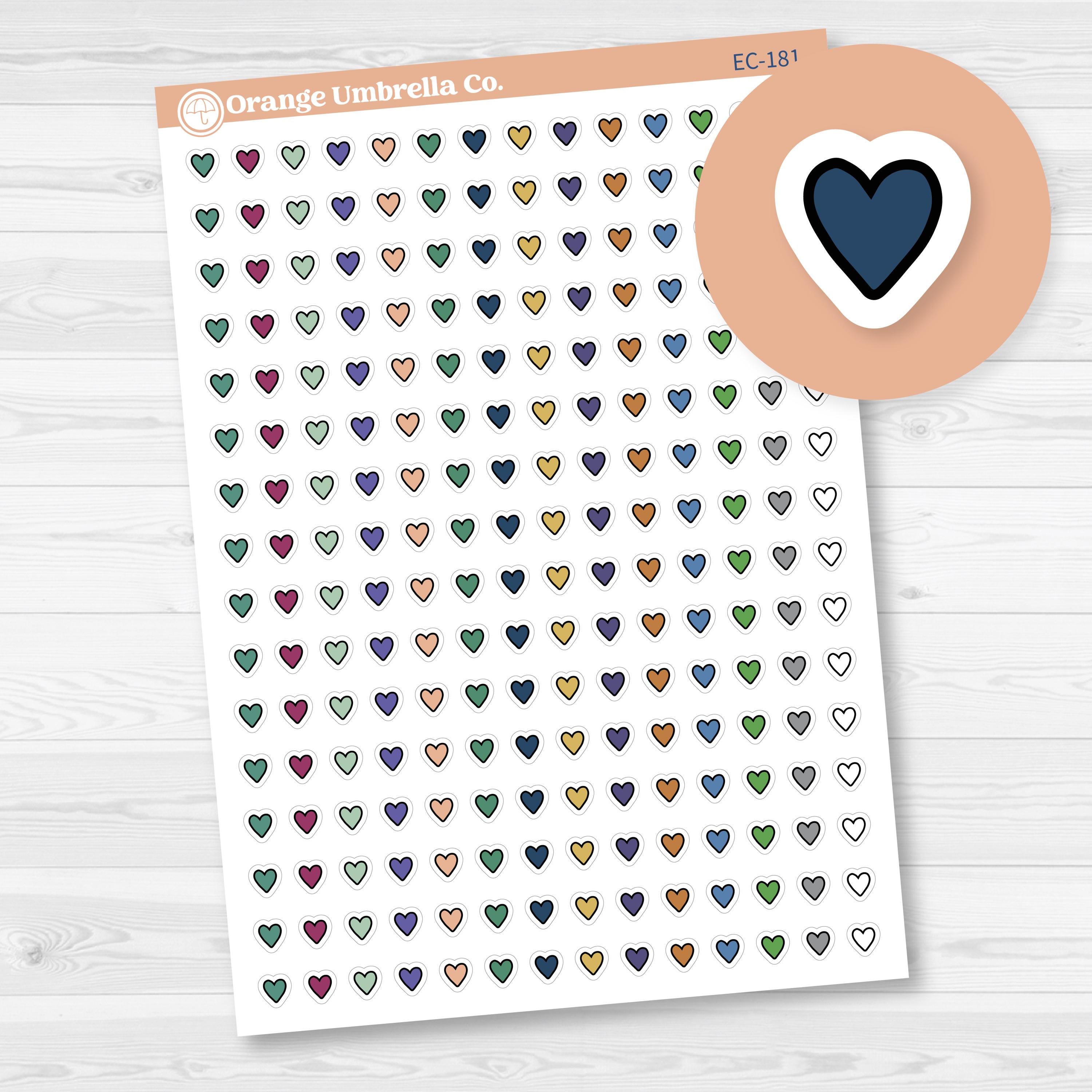 Tiny Kit Hearts Planner Stickers from Kits | 2025-2026 Colors | EC-181