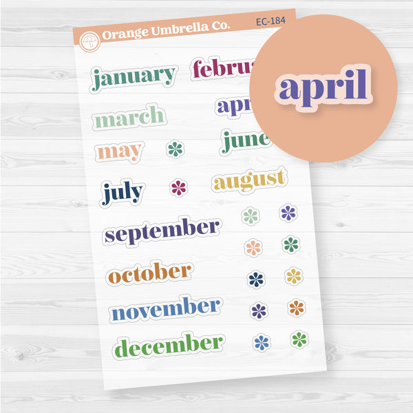 Dashboard Goal Months | Erin Condren 2025-2026 Colors | F19 | Clear Matte | EC-184-CM