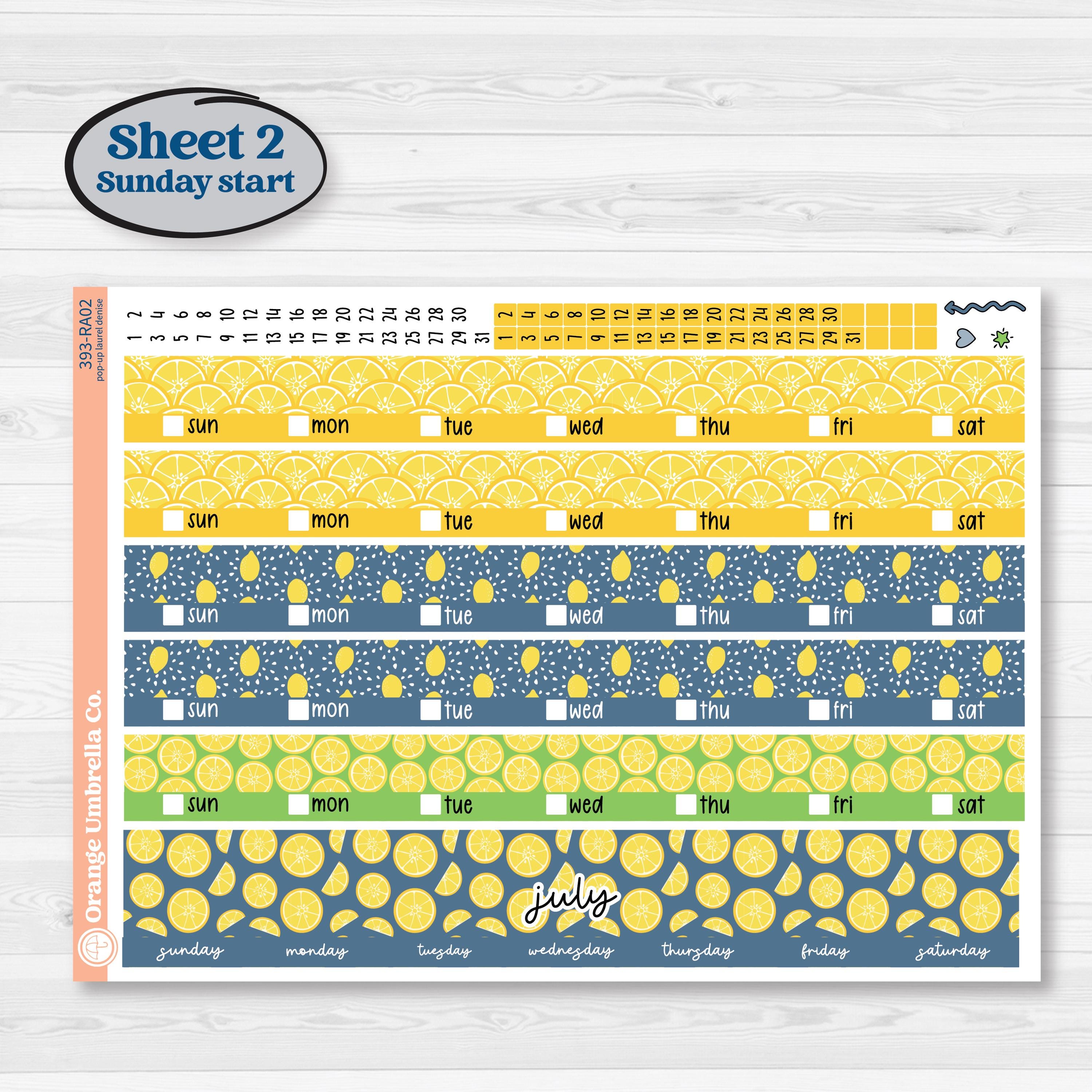 Summer Lemon Kit | Laurel Denise Pop-Up Planner Kit Stickers | Lemon Me Know | KIT-393-RA