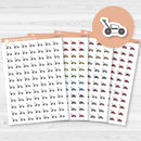 Hand Doodled Lawn Mower Icons Planner Stickers | I-149