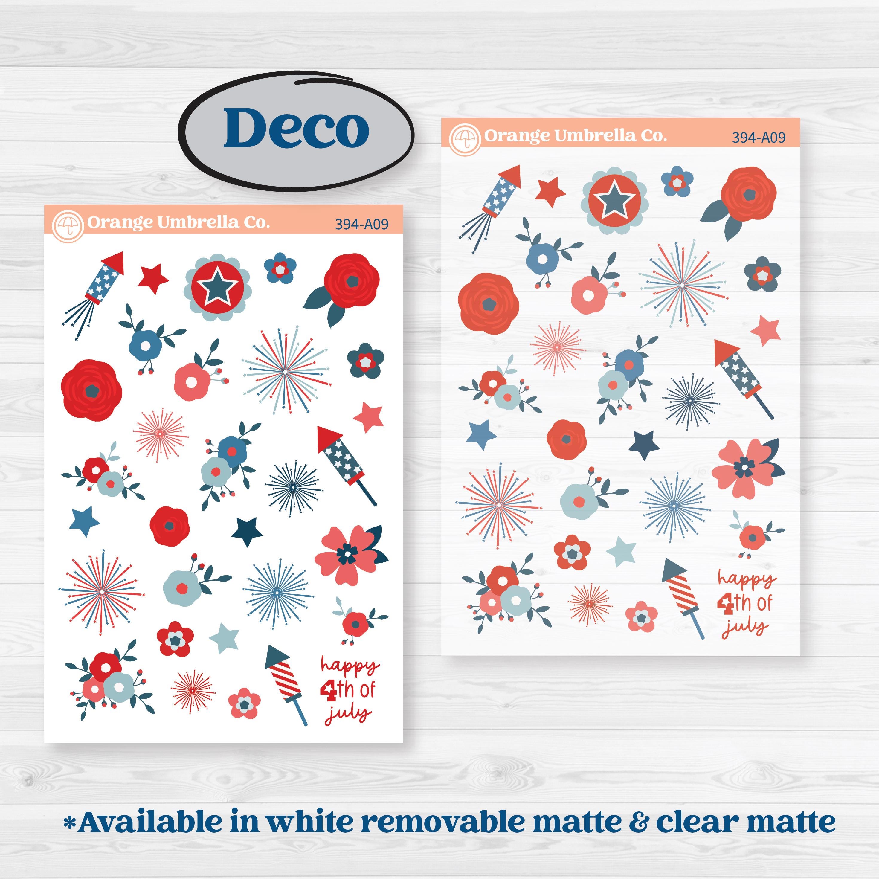 Independence Day | 4th Of July Kit | Weekly Sticker Kit for Vertical Planners like Erin Condren | Freedom | KIT-394-A