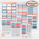 Independence Day | 4th Of July Kit | Weekly Add-On Labels Planner Kit Stickers | Freedom | KIT-394-C
