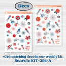 Independence Day | 4th Of July Kit | Journaling Kit Planner Stickers | Freedom | KIT-394-D