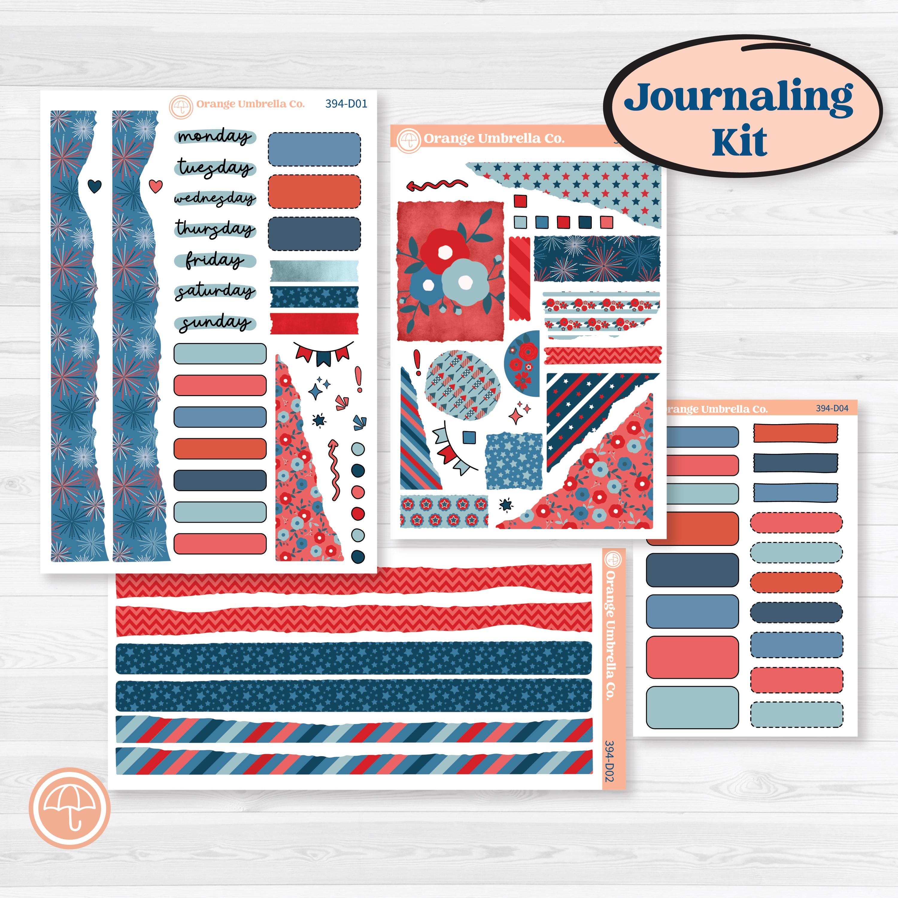 Independence Day | 4th Of July Kit | Journaling Kit Planner Stickers | Freedom | KIT-394-D