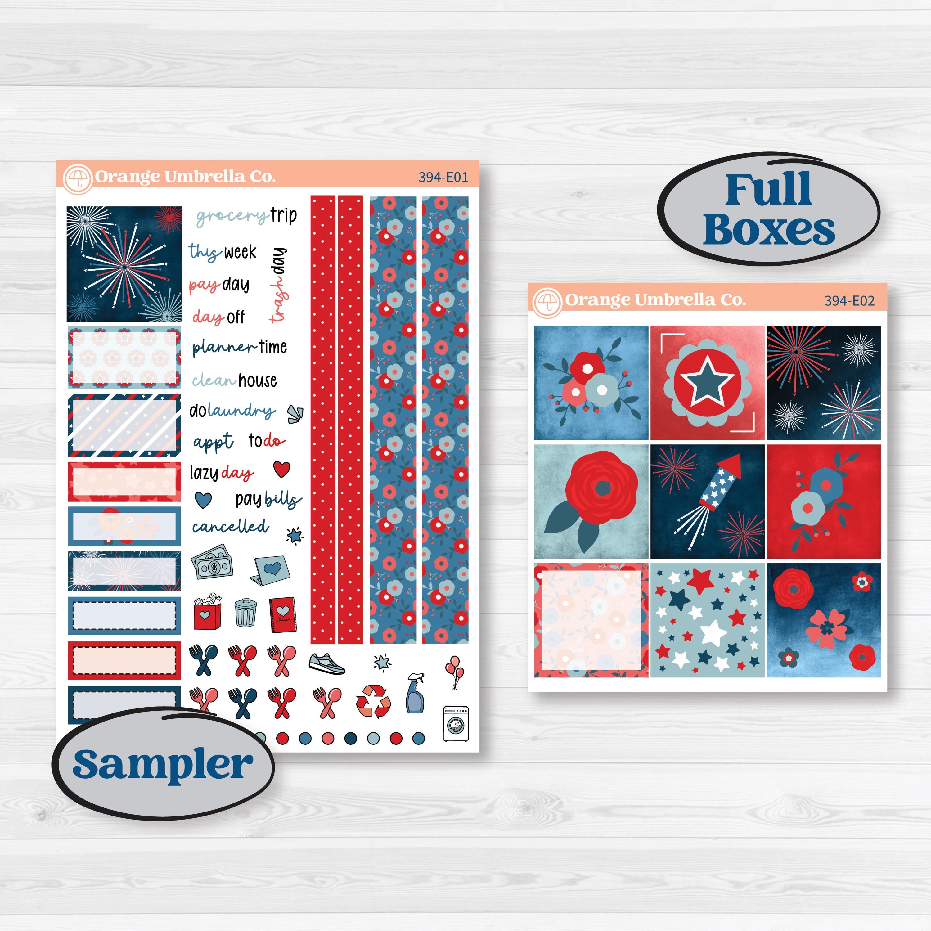 Independence Day | 4th Of July Kit | Hobonichi Cousin Weekly & Daily Planner Kit Stickers | Freedom | KIT-394-E