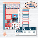 Independence Day | 4th Of July Kit | Plum Vertical Priorities 7x9 Planner Kit Stickers | Freedom | KIT-394-J