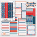 Independence 4th Of July Kit | 7x9 Plum Daily Planner Kit Stickers | Freedom | KIT-394-P
