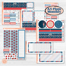 Independence Day | 4th Of July Kit | A5 Plum Monthly & Dashboard Planner Kit Stickers | Freedom | KIT-394-S