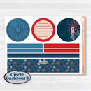 Independence Day | 4th Of July Kit | 8.5x11 Plum Monthly & Dashboard Planner Kit Stickers | Freedom | KIT-394-U