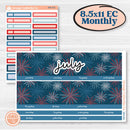 Independence Day | 4th Of July Kit | 8.5 x 11 Erin Condren Monthly Planner Kit Stickers | Freedom | KIT-394-X