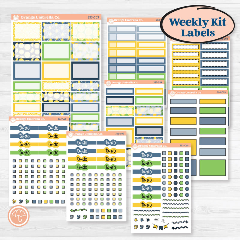 Summer Lemon Kit | Weekly Add-On Labels Planner Kit Stickers | Lemon Me Know | KIT-393-C