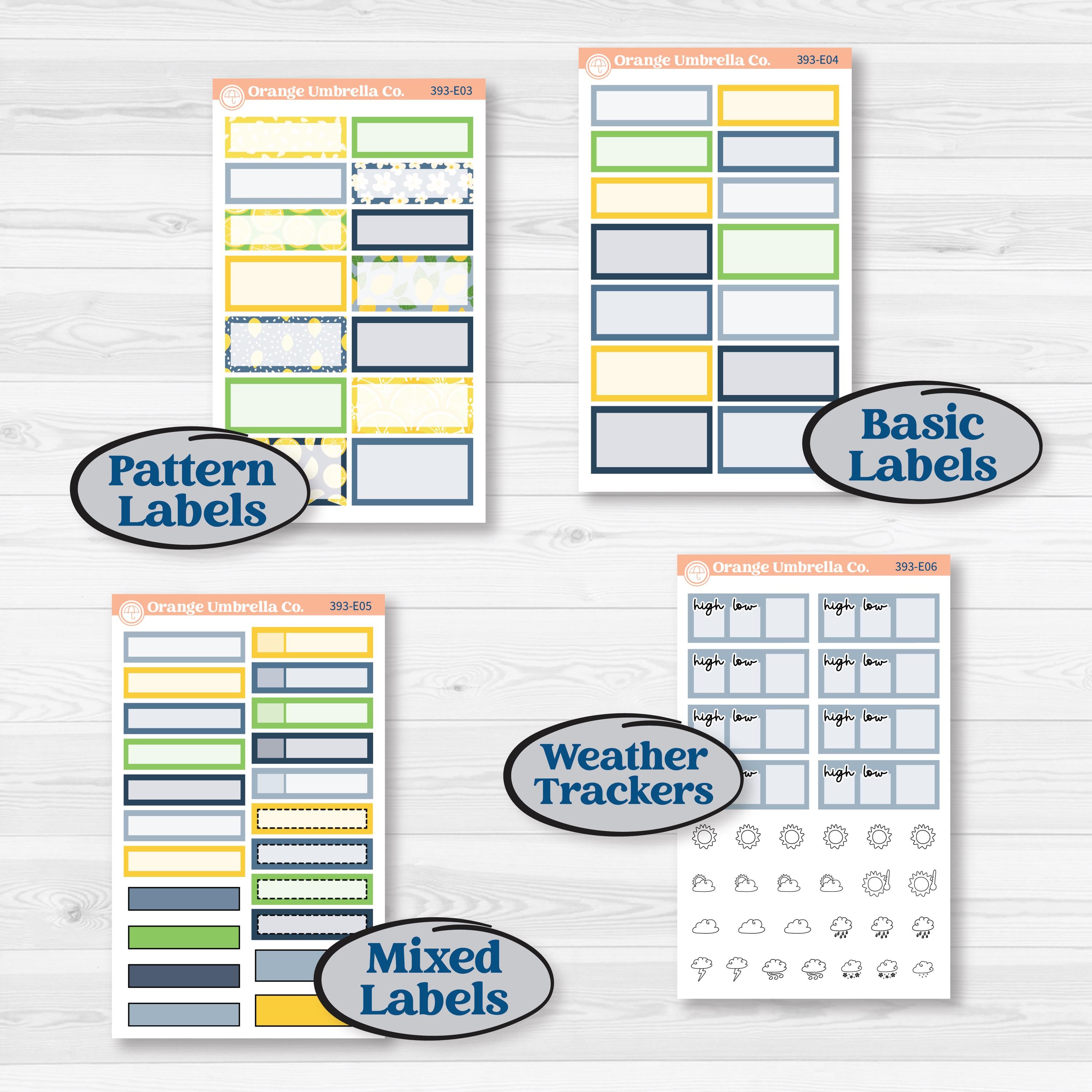 Summer Lemon Kit | Hobonichi Cousin Weekly & Daily Planner Kit Stickers | Lemon Me Know | KIT-393-E